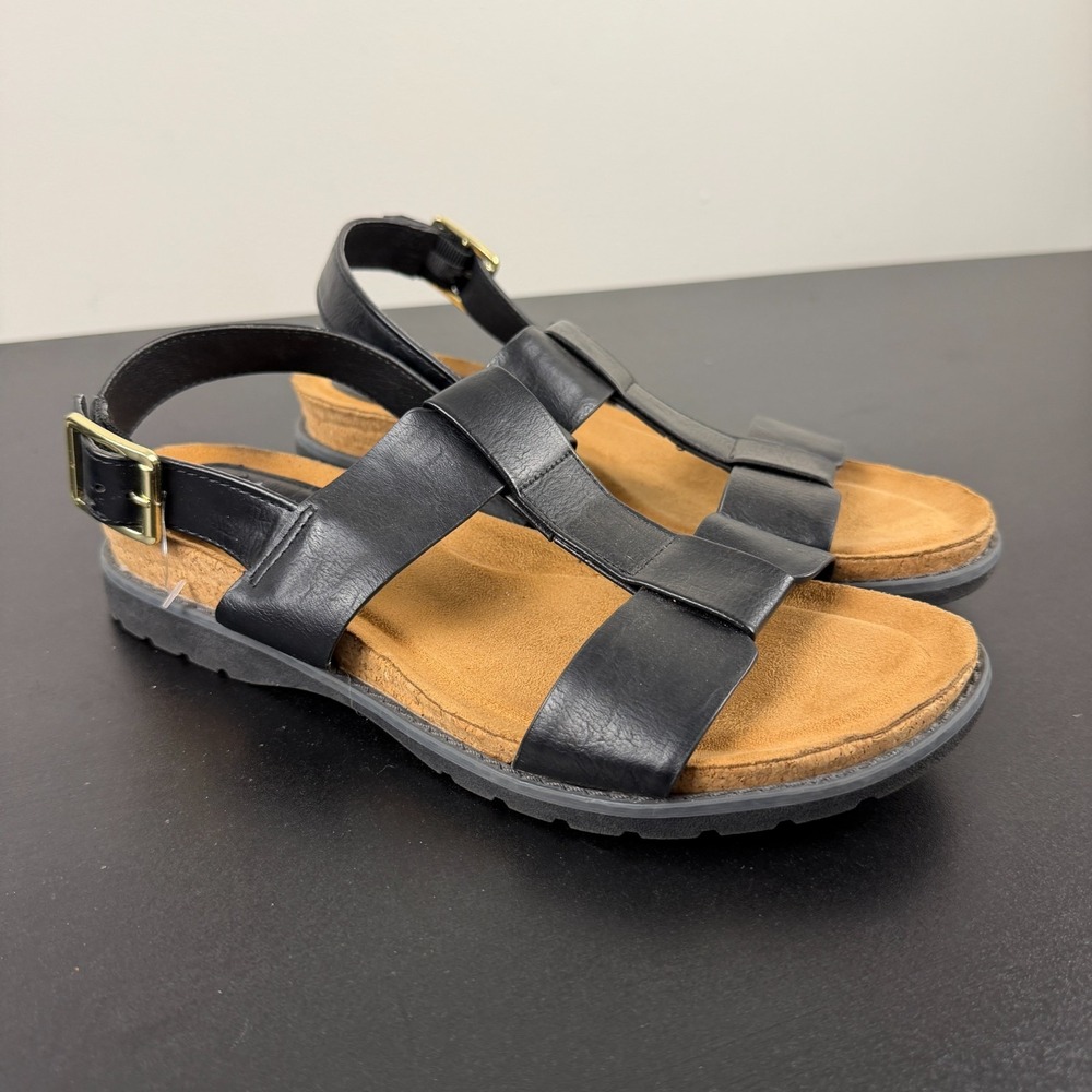 Eurosoft by Sofft Lani Slingback Sandals Women's 9M Black Leather Comfort Casual
